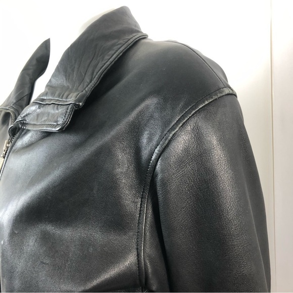 Kenneth Cole Reaction Leather Coat in Black Soft Leather with Belt feminine Sz M - Picture 10 of 12